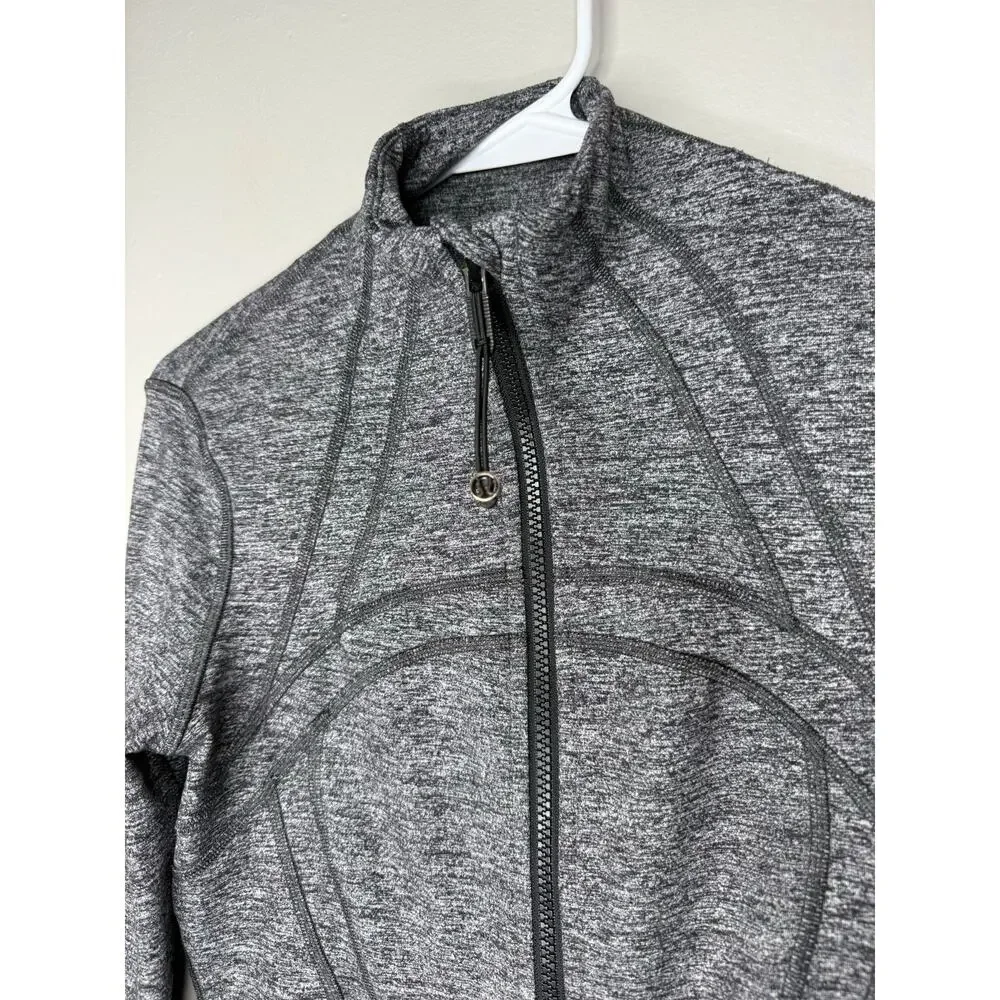 Lululemon Define Jacket Heathered Gray Full Zip Thumbholes Size 6